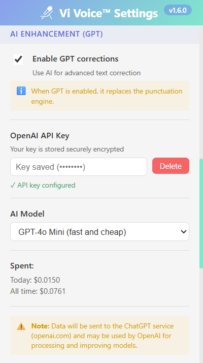 Vi Voice ™ Voice Input Assistant — voice input and speech recognition